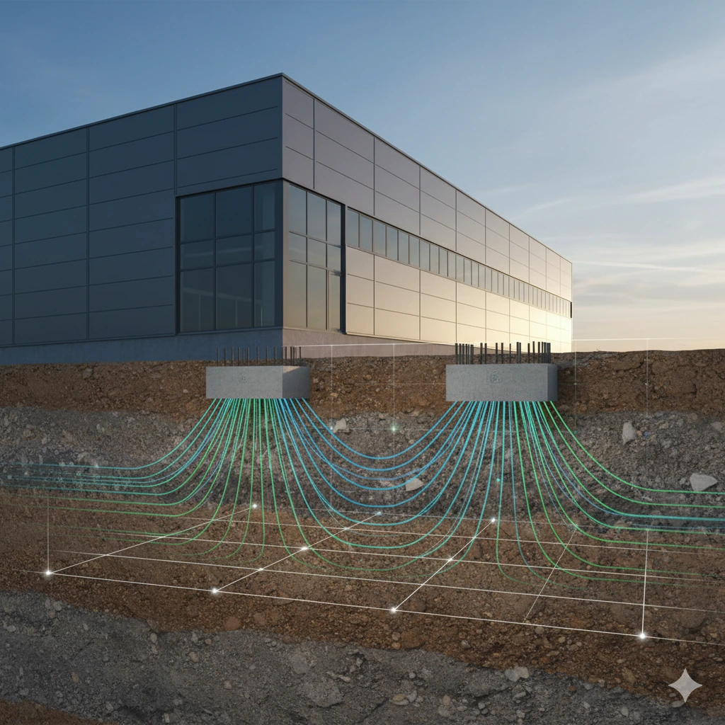 Naves industriales: Optimización de zapatas corridas mediante MASW