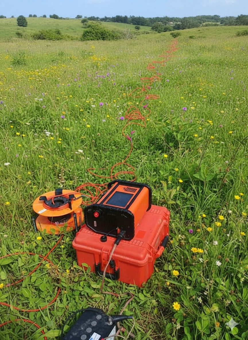 Empresa Geofisik realizando trabajos de tomografía eléctrica